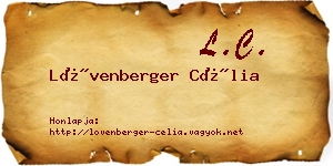 Lövenberger Célia névjegykártya